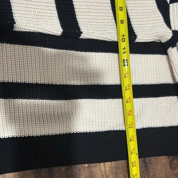 THE KOOPLES Striped black & off-white sweater. Heavy metallic detail size 2X. - Picture 10 of 12